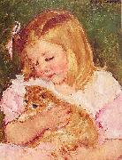 Mary Cassatt Sara Holding a Cat oil